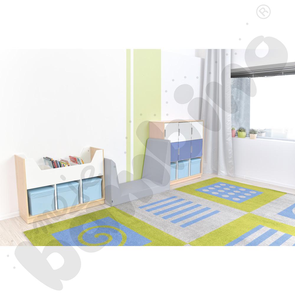 Quadro - biblioteczka z 2 przegrodami, klon