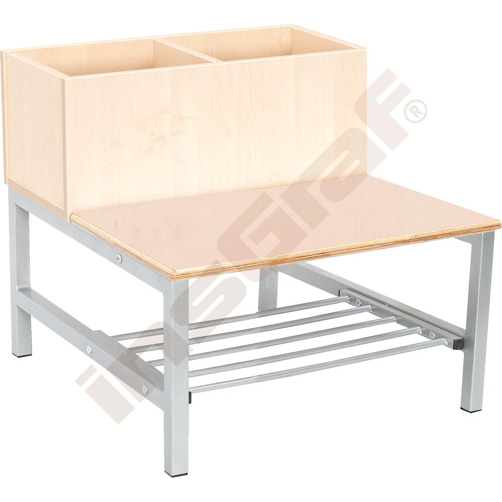 Lavička Flexi se zásobníkem, pro 2 os., výška 35 cm javor