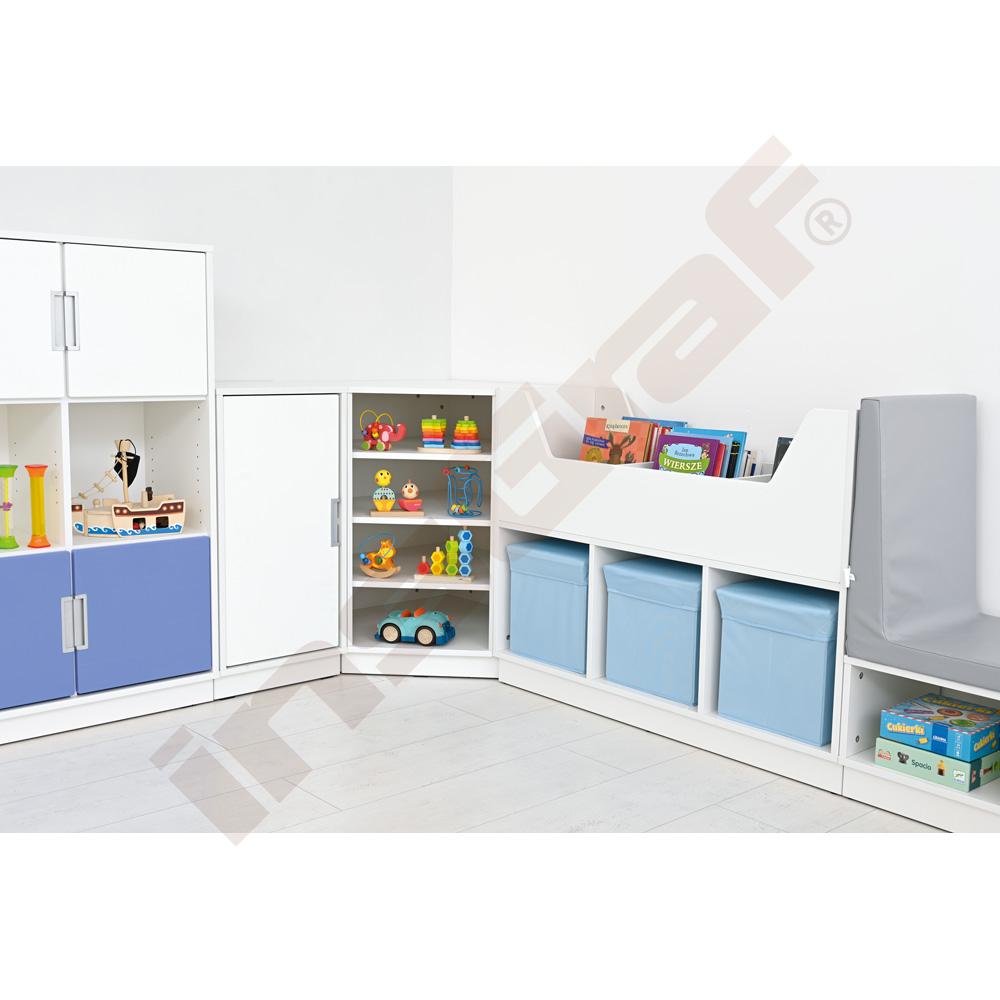 Quadro - knihovnička se dvěma předěly, bílá 