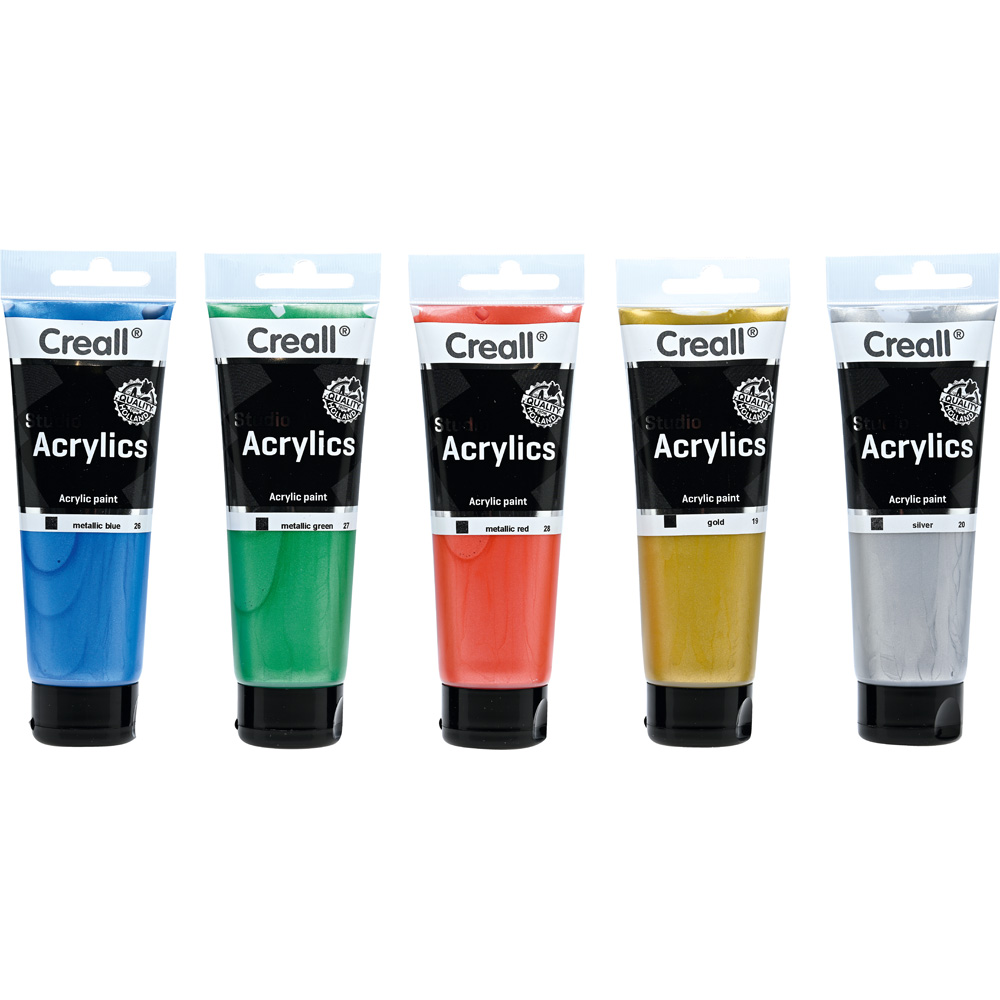 Metalické akrylové farby 120 ml, 5 farieb