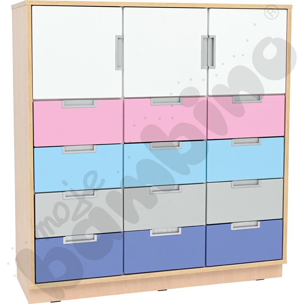 Quadro - regał L z 2 przegrodami i 2 półkami, klon jasny