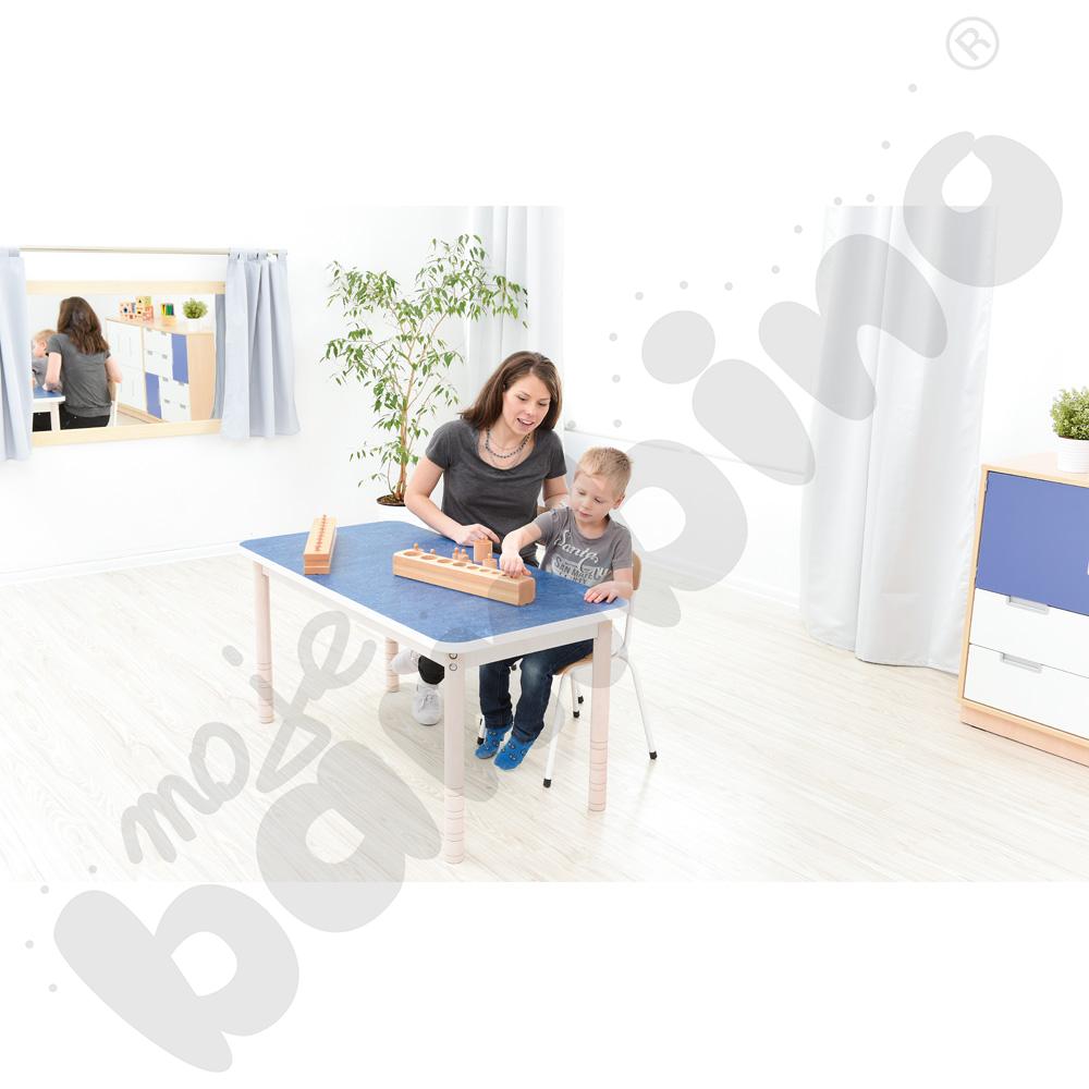 Cichy blat Plus prostokątny, 80 x 160 - niebieski