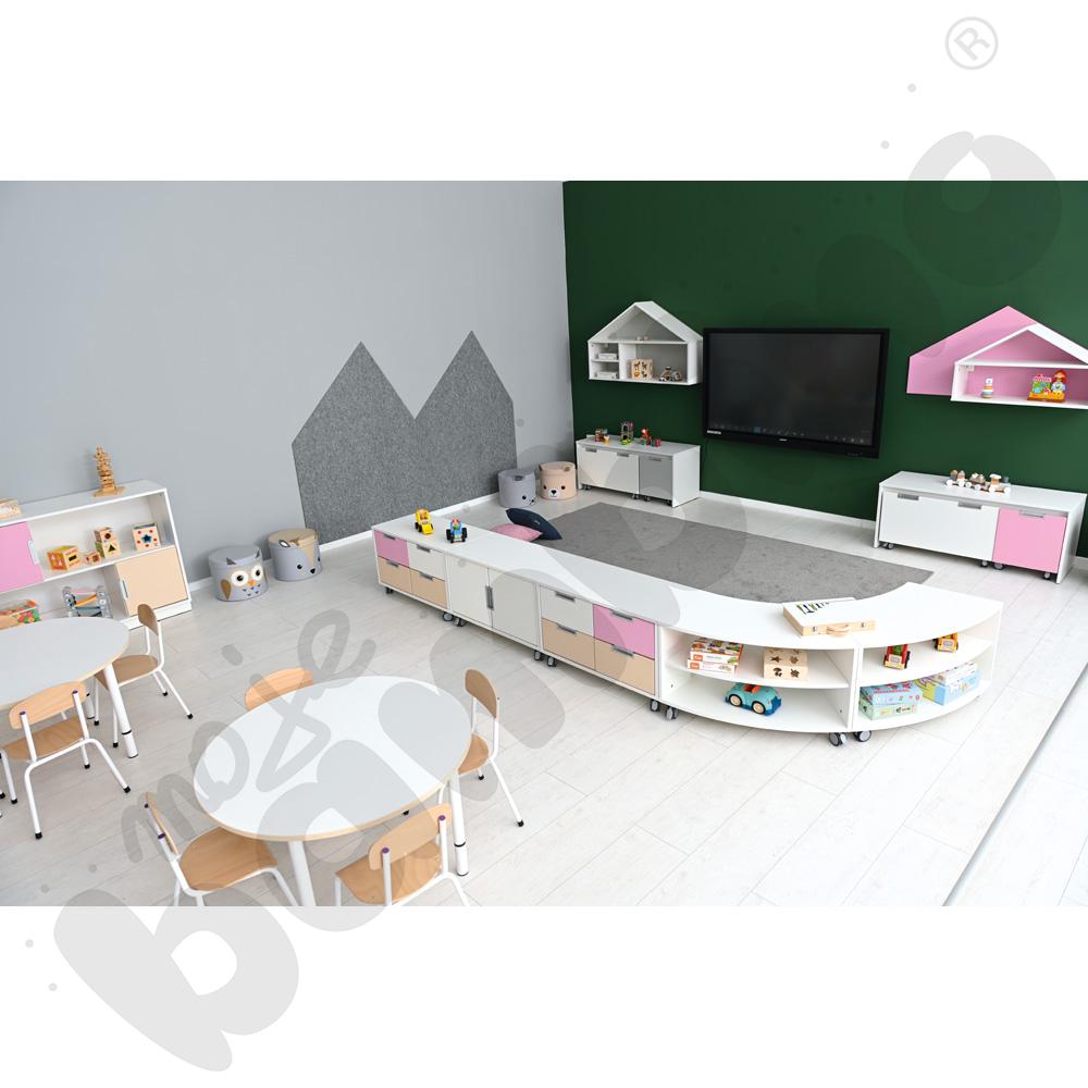 Quadro - szafka S na 4 szuflady na kółkach, biała