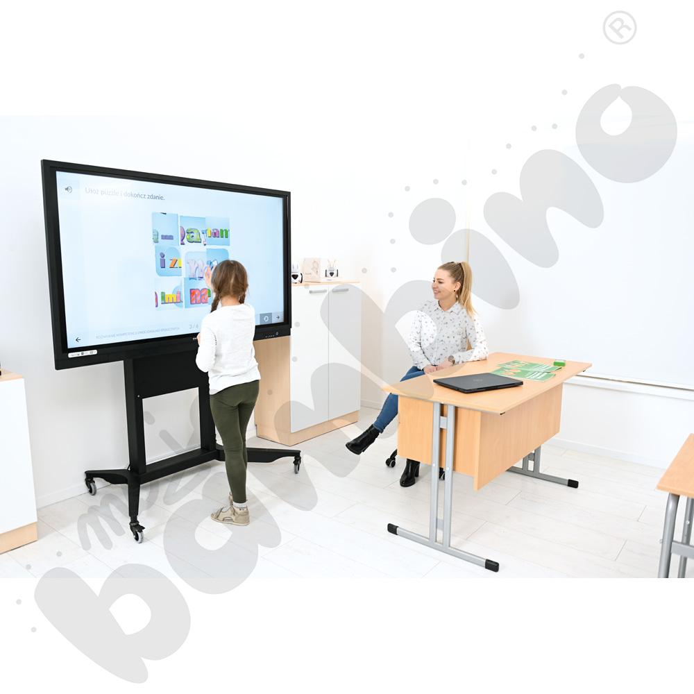 Biurko IN-R buk, stelaż aluminium