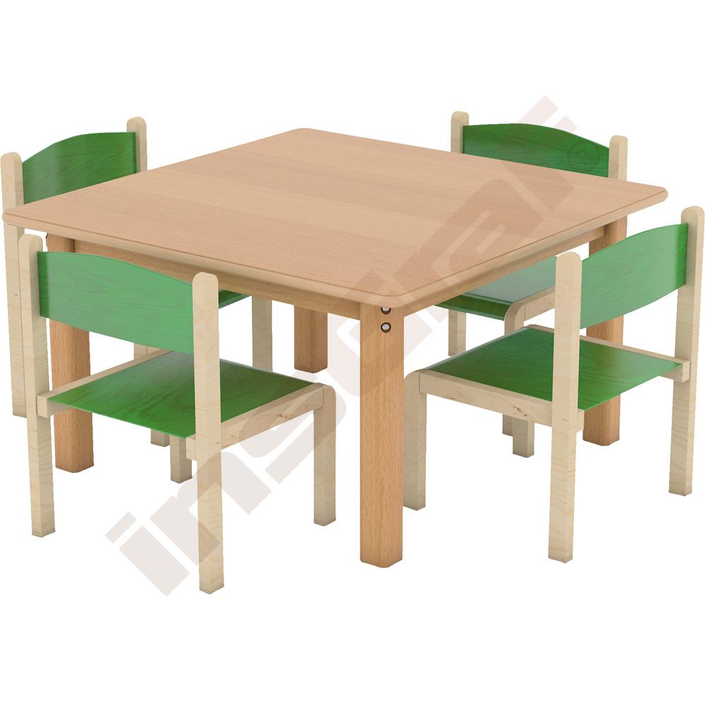 
Set Nr. 168 - Gr. 2, HPL-beschichteter Tisch mit Stühlen Philip, SH 31 cm
