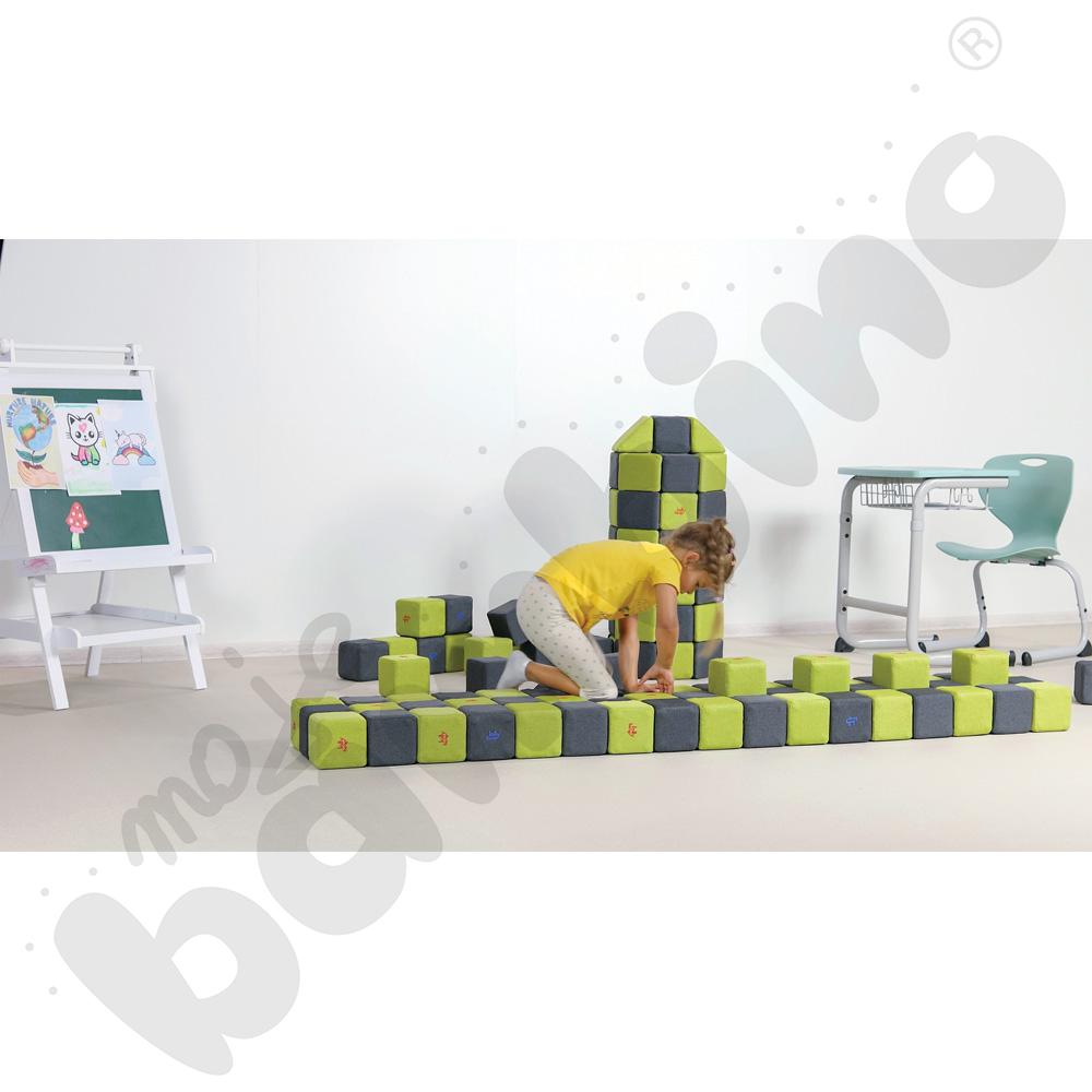 Zestaw klocków JollyHeap Therapy - szaro-limonkowe, 150 szt.