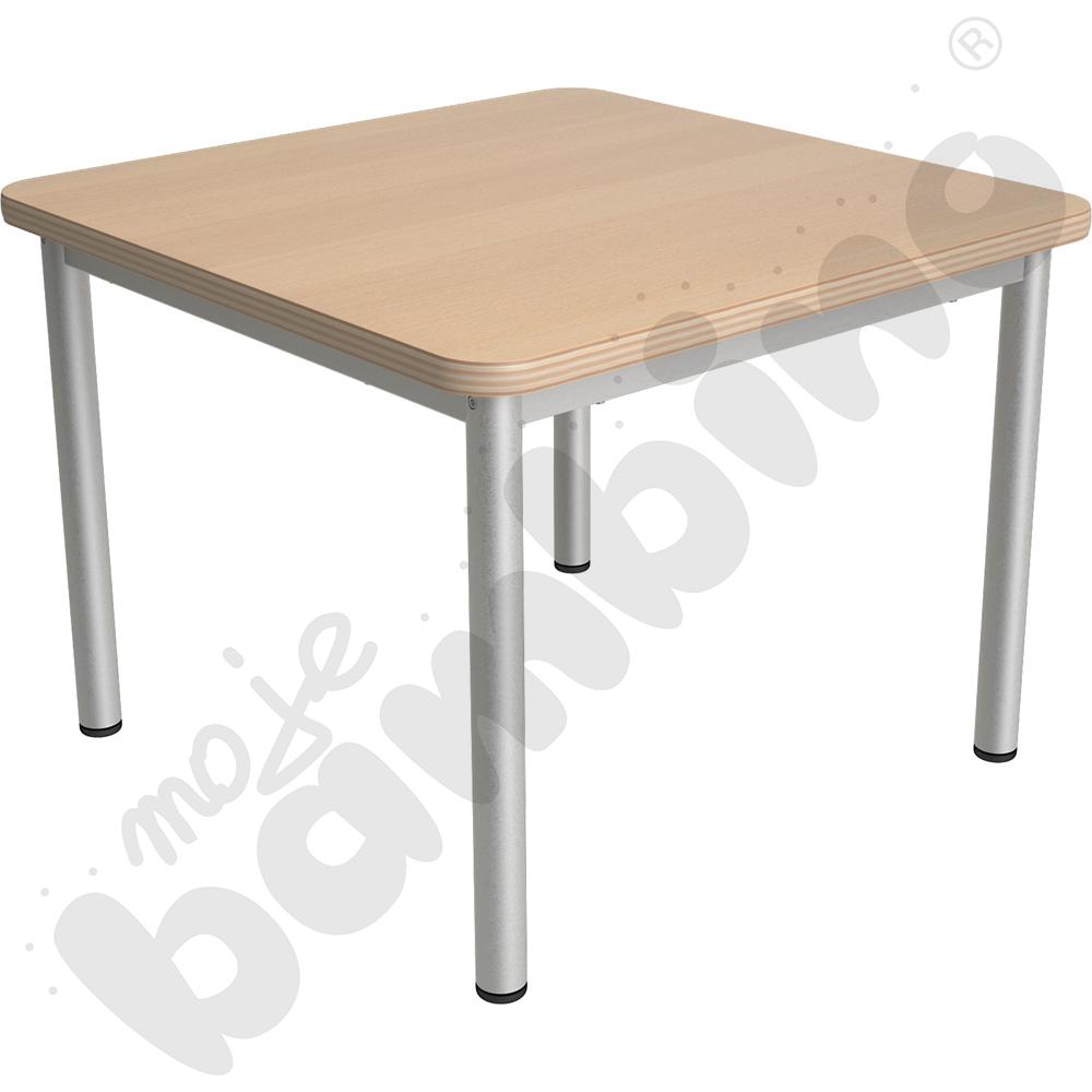 Stół Mila kwadratowy 70x70, blat brzoza, narożniki zaokrąglone, rozm. 2