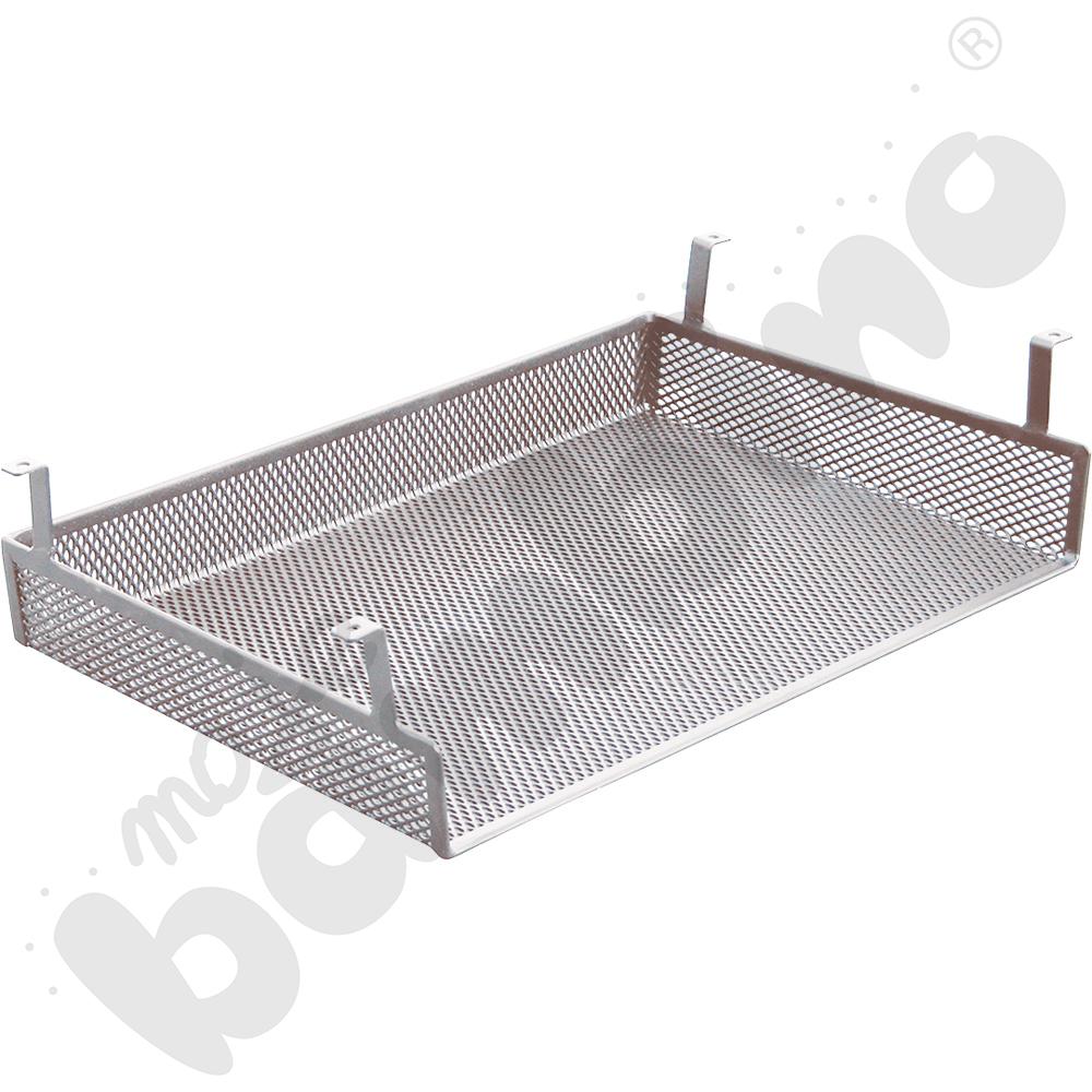 Półka metalowa do stołów, do zamocowania pod blatem - srebrna