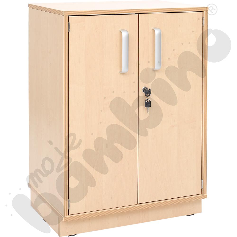 Szafka Flexi-TJ D wąska na cokole, drzwiczki z zamkiem, klon jasny