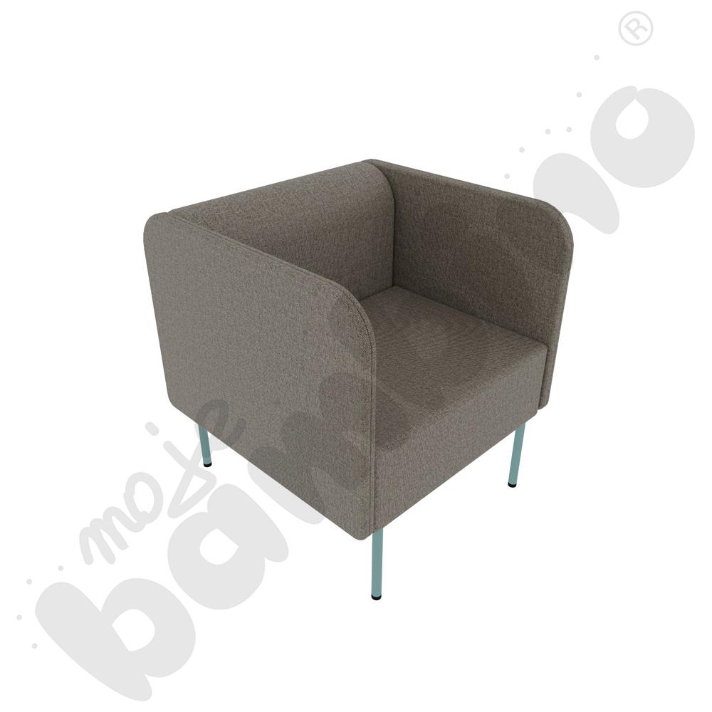 Fotel Versa z plastikowymi stopkami, stelaż turkusowy, tkanina RO37