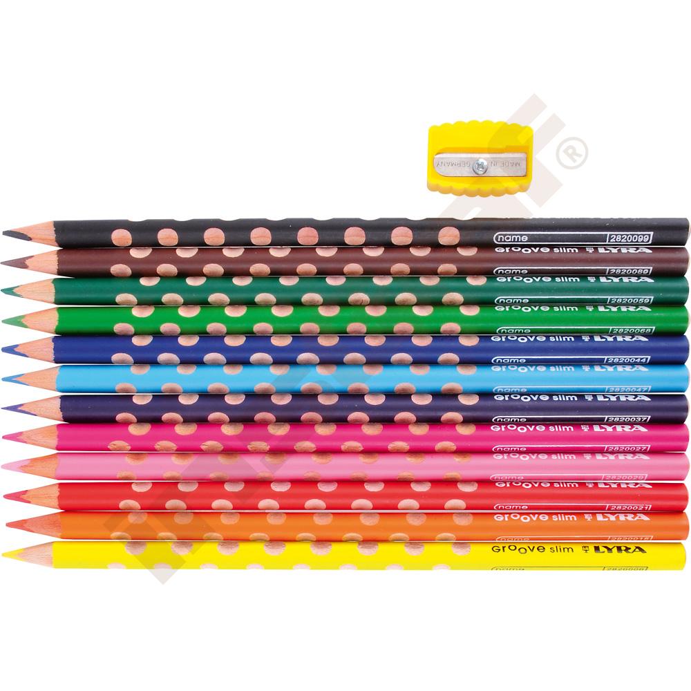 Pastelky Groove Slim - 12 ks s ořezávátkem