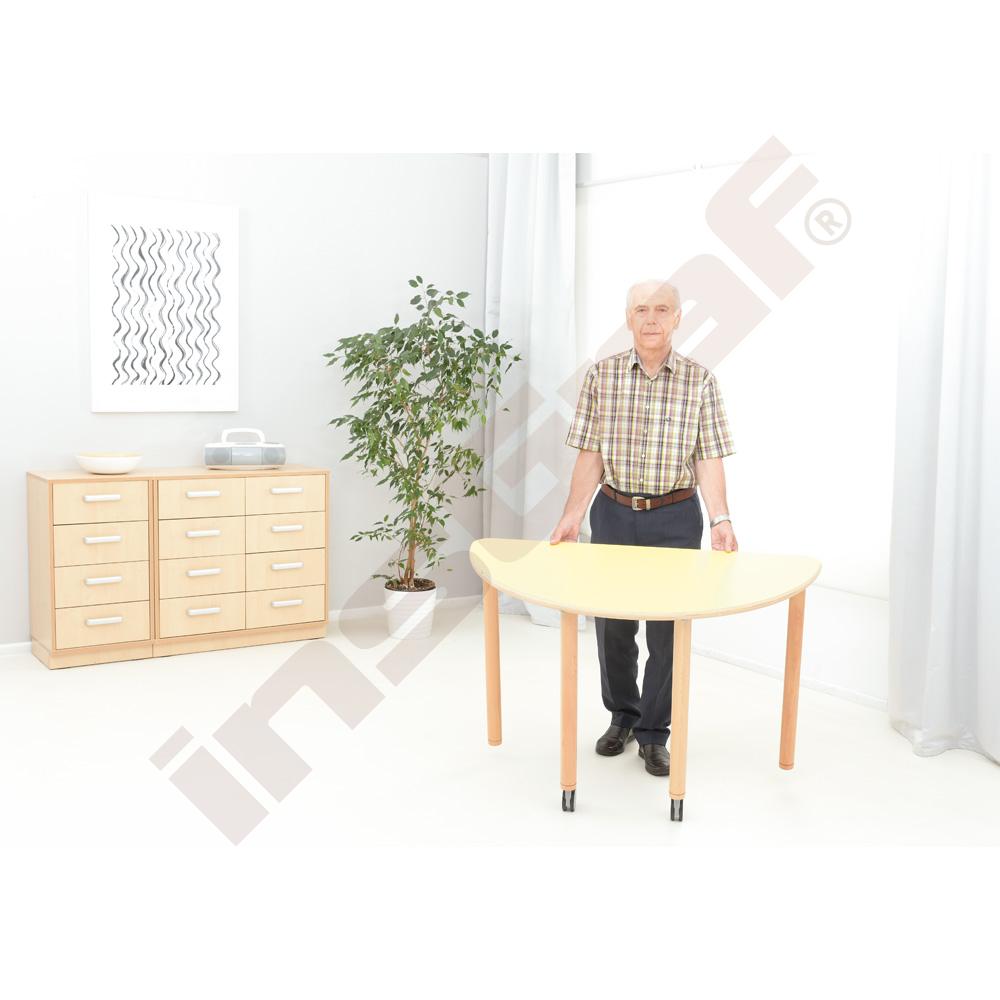 
Flexi Tischplatte halbrund, HPL gelb
