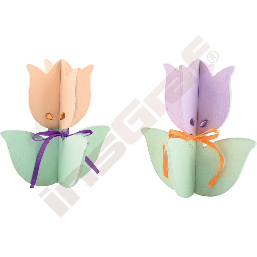 Dřevěné tulipány, 12 ks