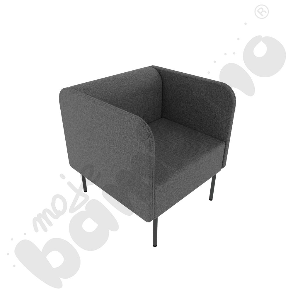 Fotel Versa z plastikowymi stopkami, stelaż antracyt, tkanina RO39