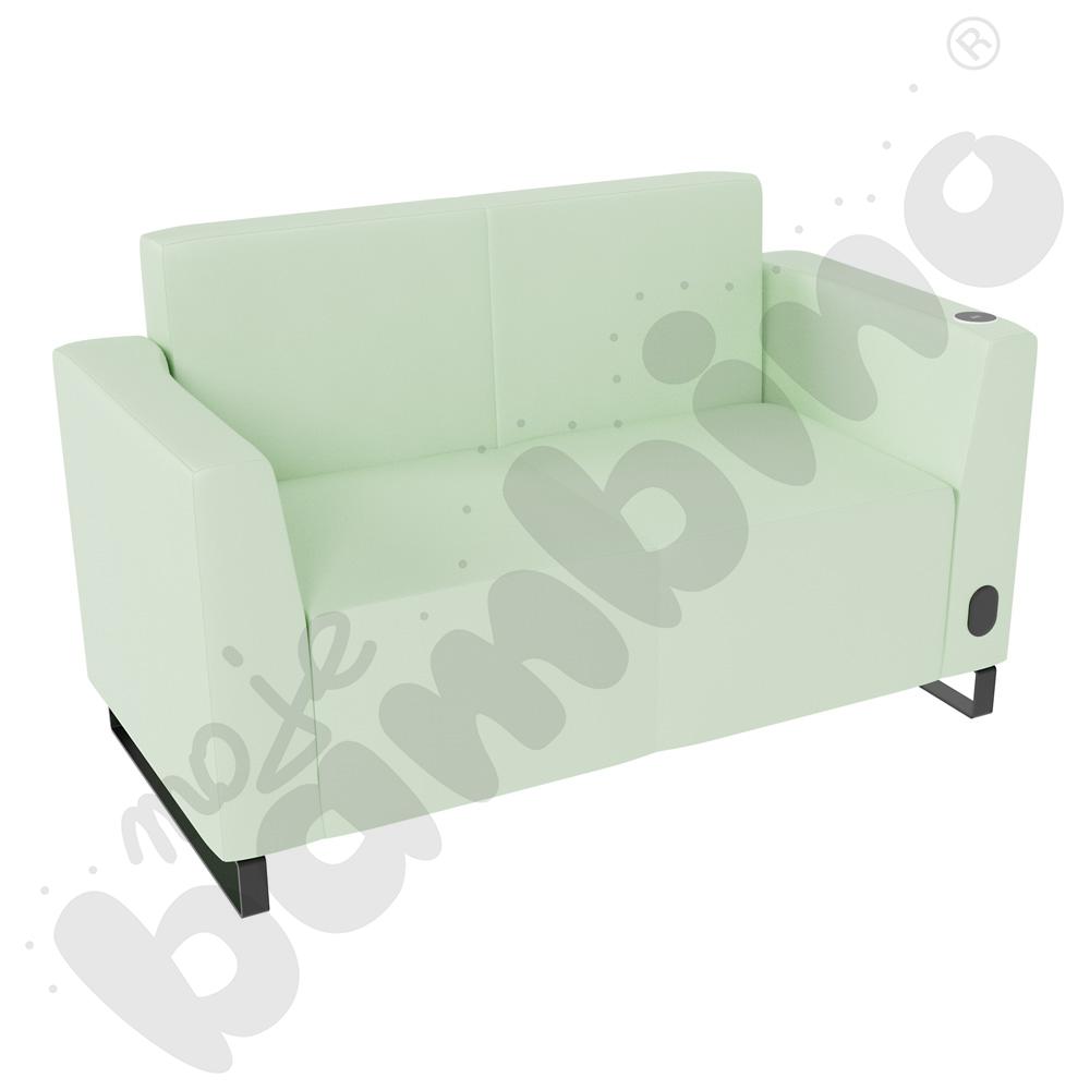 Sofa Universum 2-os. wys. 82 cm, 2 boki niskie, prawy z gniazdkiem elektrycznym i indukcją, tkanina MT16