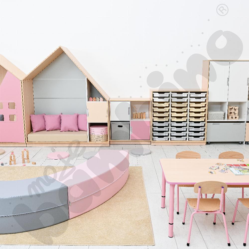 Sala przedszkolna Quadro w kolorystyce pastelowego różu 