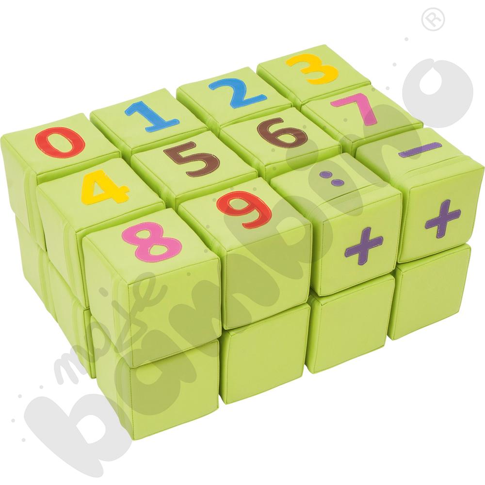 Zestaw małych kostek z cyferkami, 24 szt.