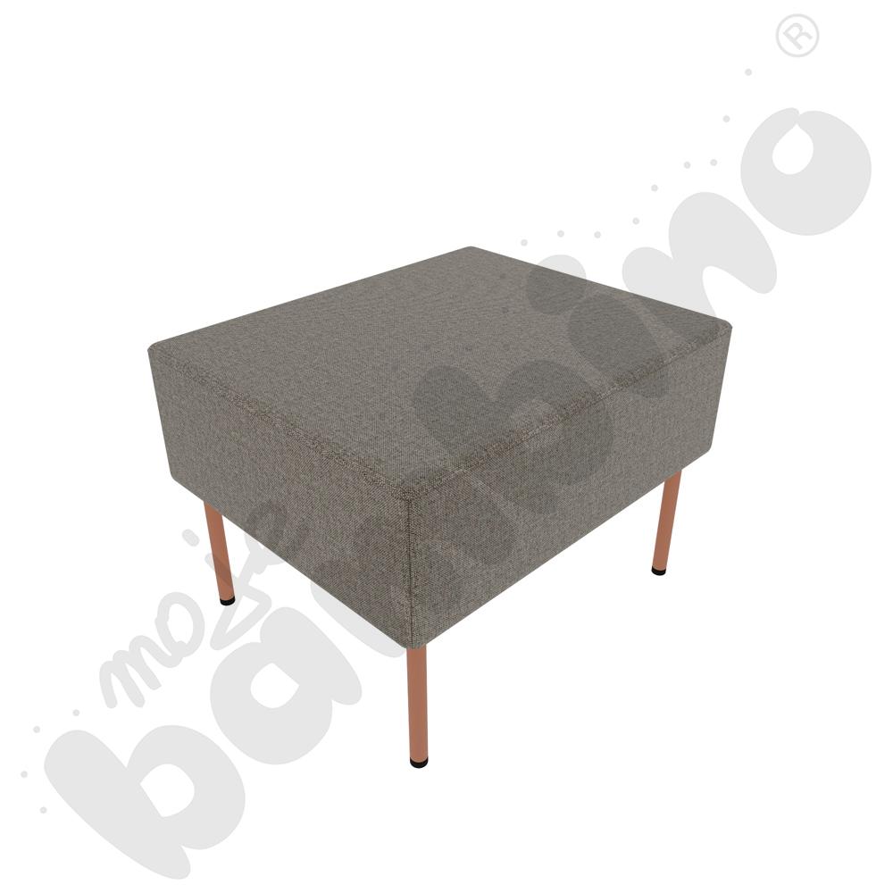 Pufa Versa 60x50 cm z plastikowymi stopkami, stelaż łososiowy, tkanina RO37