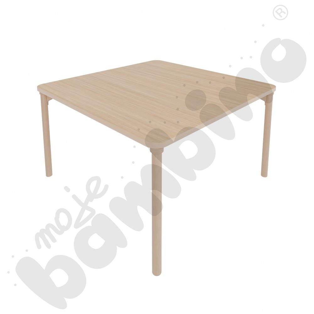 Stół Marcus okrągły 120 x 120 rozm. 3, stelaż drewniany brzozowy, stopka drewniana, blat HPL klon, narożniki zaokrąglone