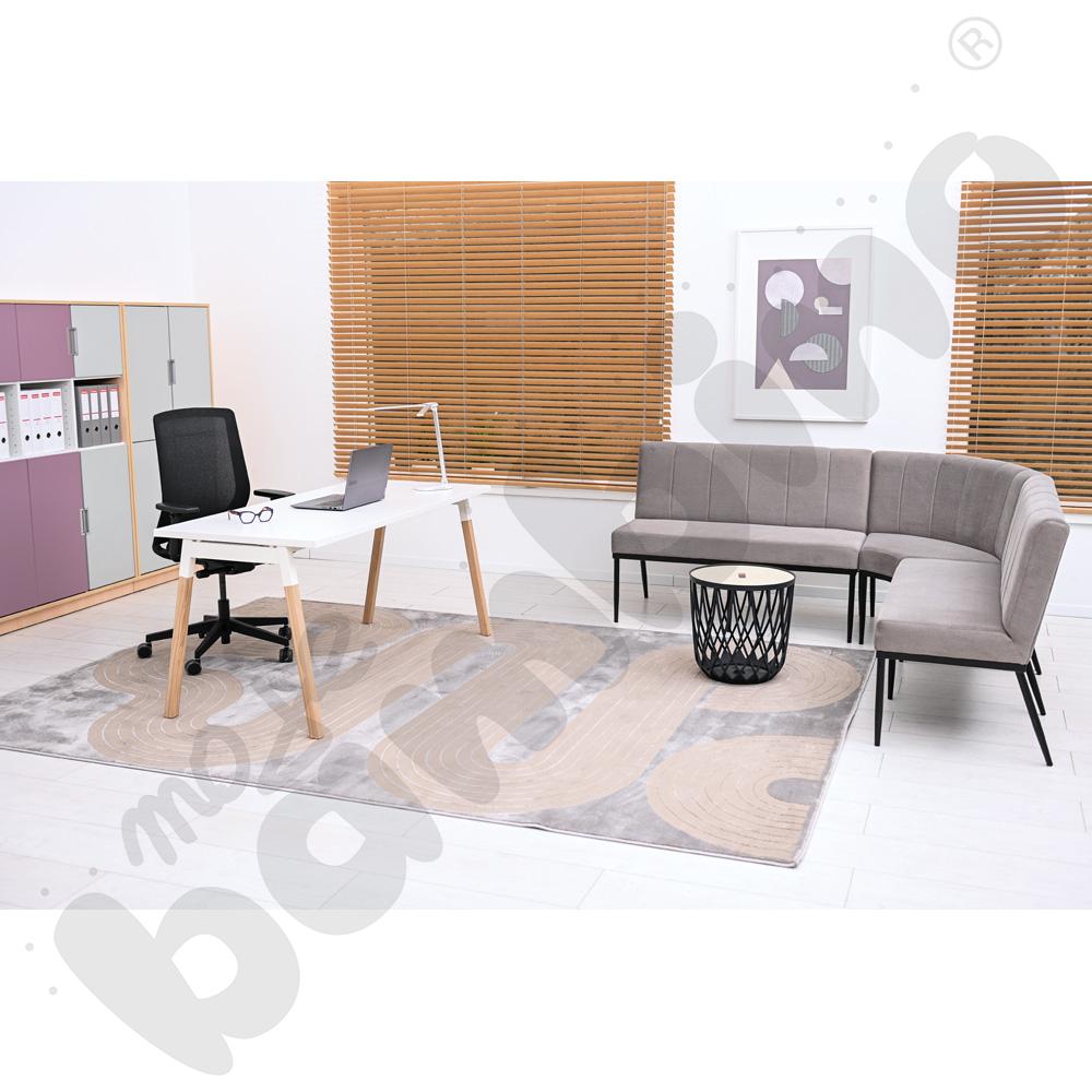 Ławka z oparciem Xena szarobrązowa