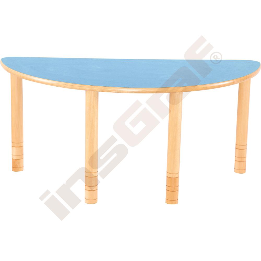 Zpevněný stůl Flexi půlkulatý - modrý - reg. výšky 64 - 76 cm - k židlím 38 - 46 cm 