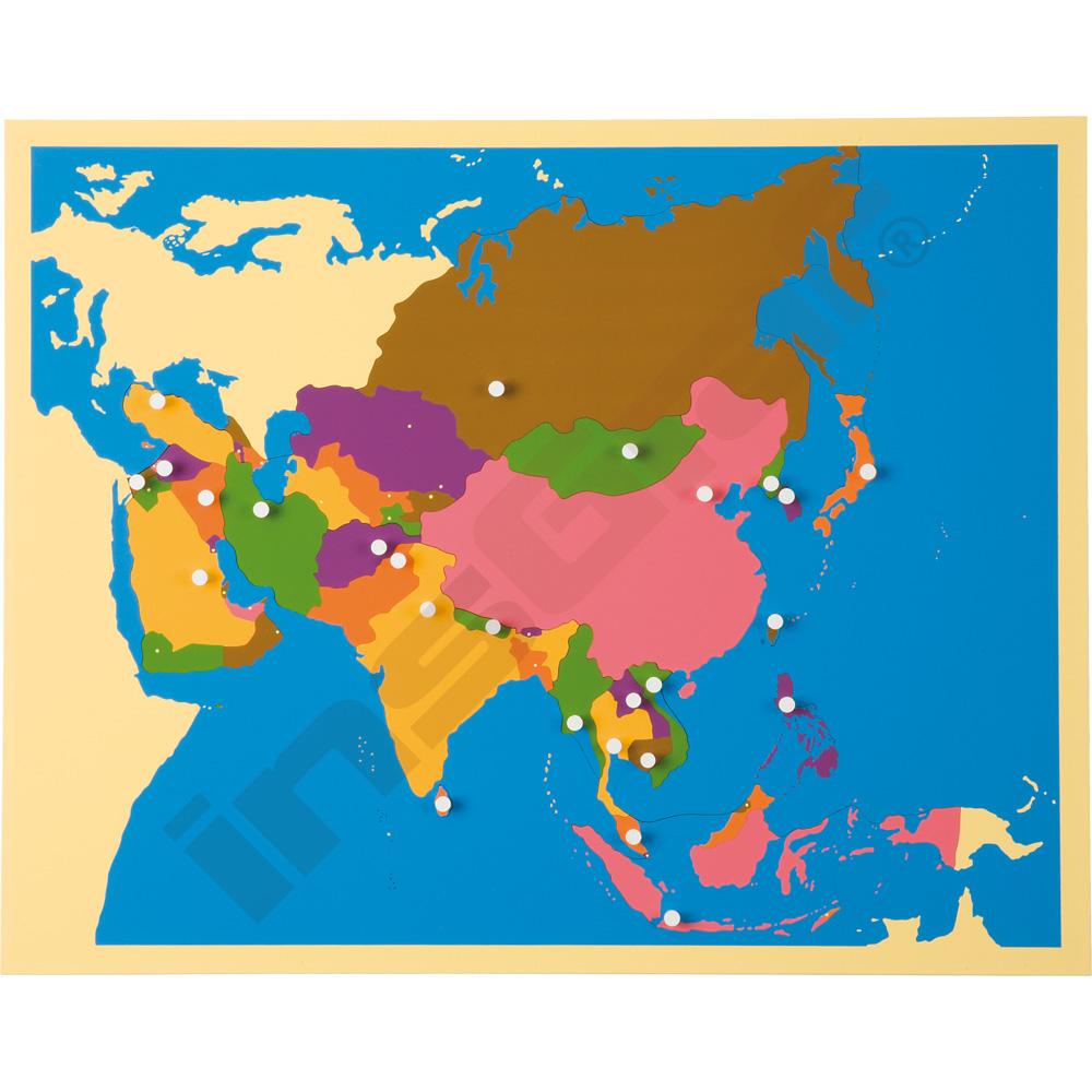 Mapa Asie - Montessori puzzle
