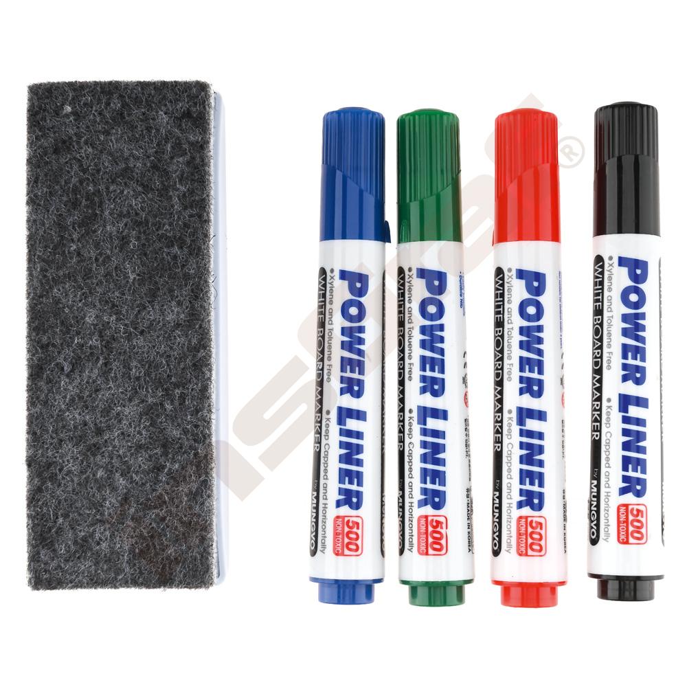 
Whiteboardmarker mit Reiniger, 4er-Set

