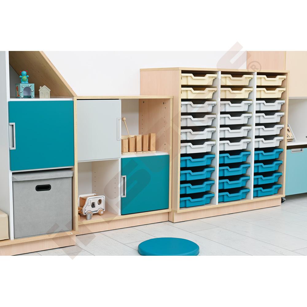 Quadro - skříňka M+ na plastové zásobníky - se 2 předěly 