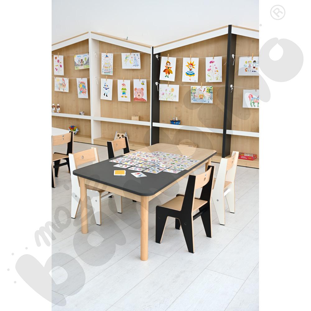 Blat stołu FLO szer. 131 cm antracyt-klonowy