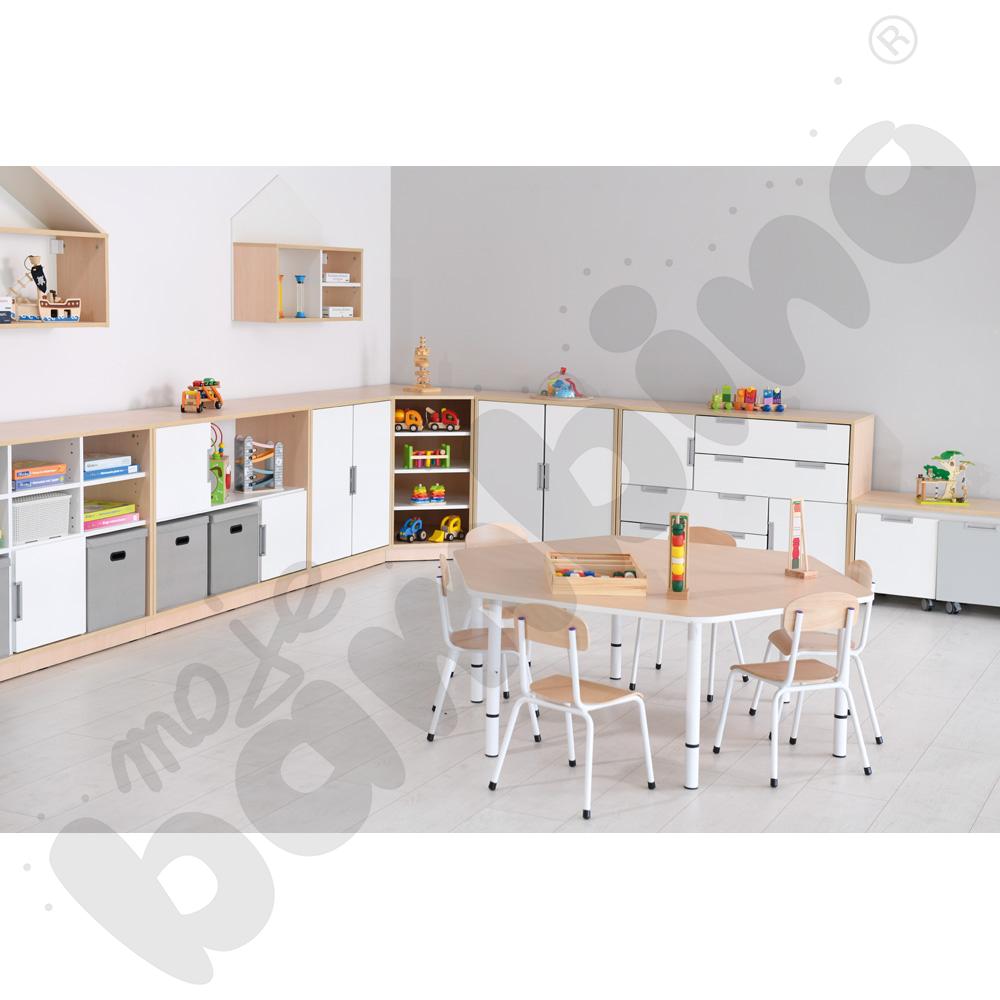 Blat Quadro klon jasny sześciokątny, białe obrzeże