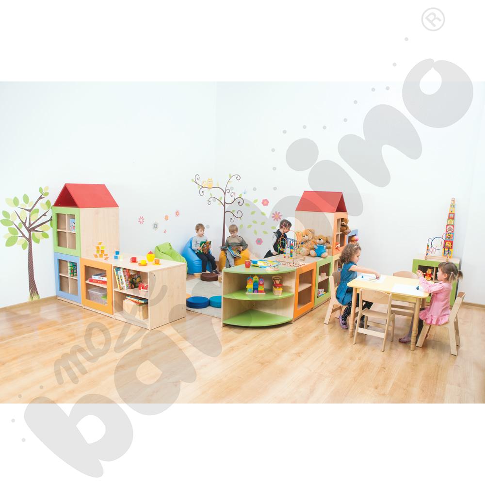 Domkowo - regał zielony z przegrodą