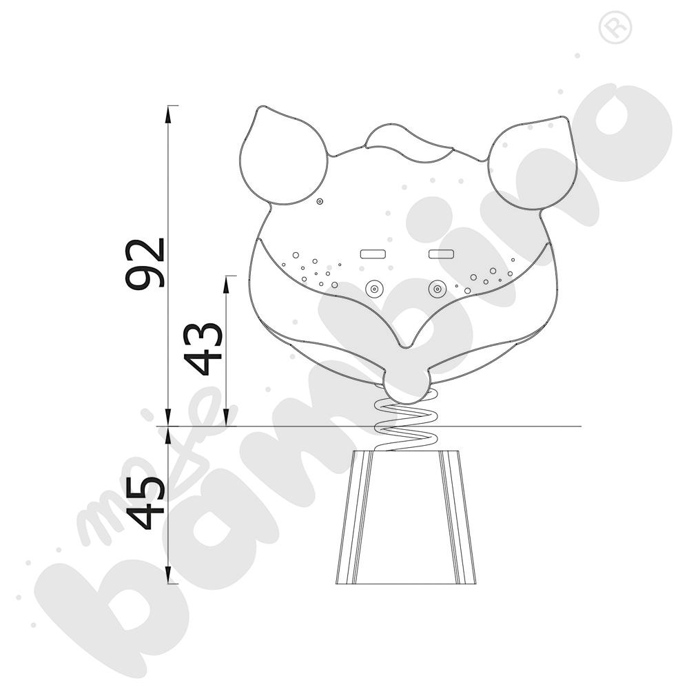 Sprężynowiec Lisek na podstawie metalowej