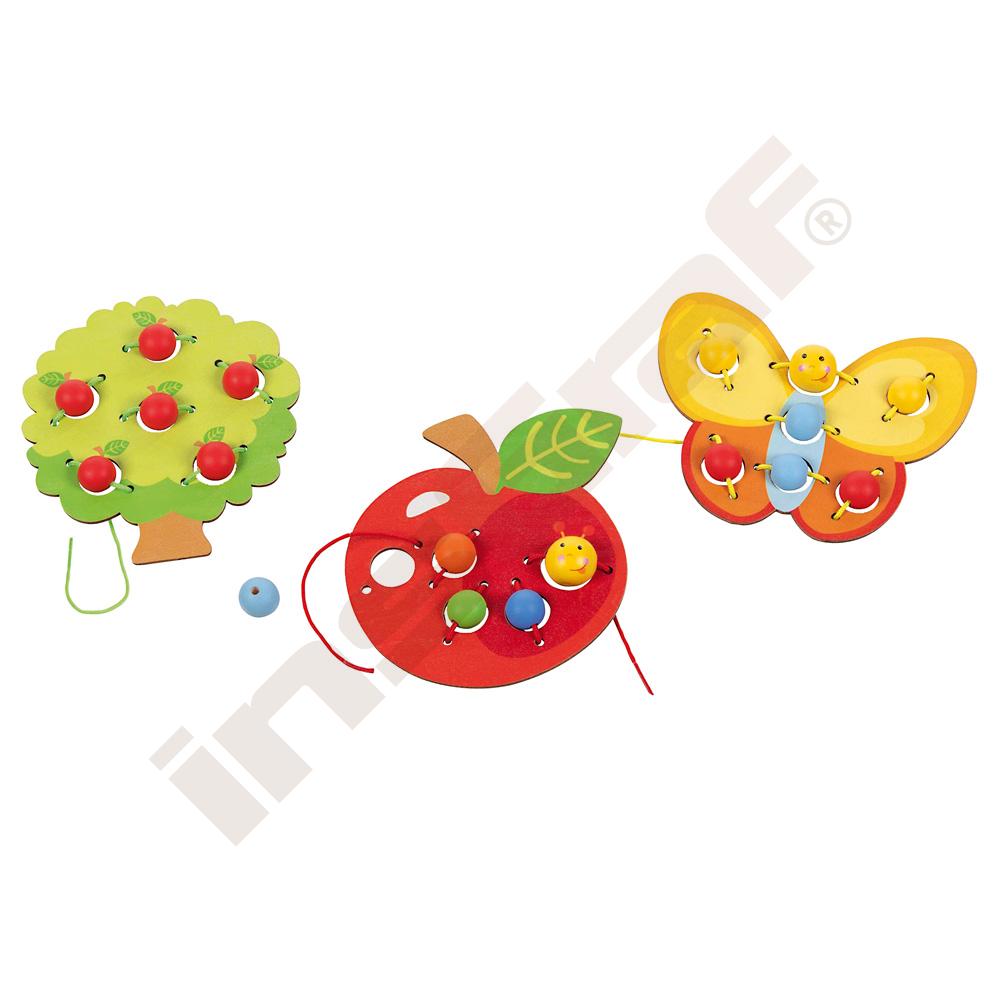 
Fädelspiel Obstgarten, 3er-Set
