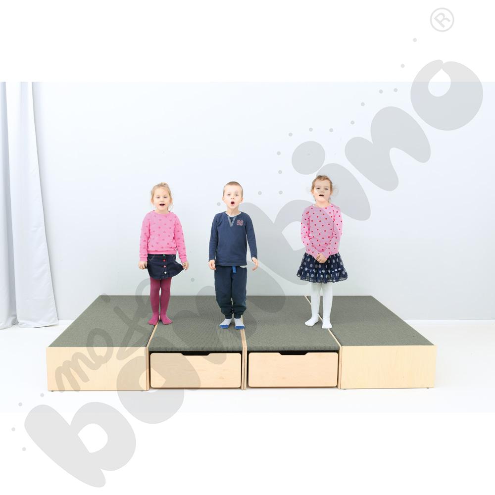 Podest z wnęką z przodu, wys. 30 cm - jasnoszary