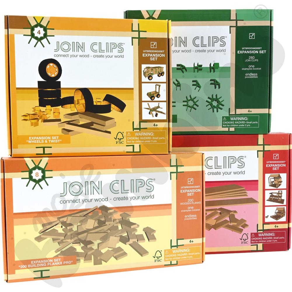 Join Clips - zestaw drewnianych klocków, 566 elem.  