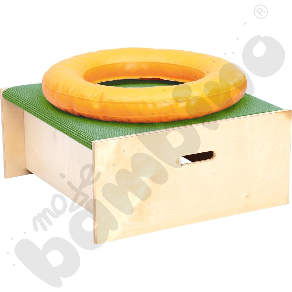 Podest kwadrat, wys. 30 cm z piankowym kołem - ciemnozielony