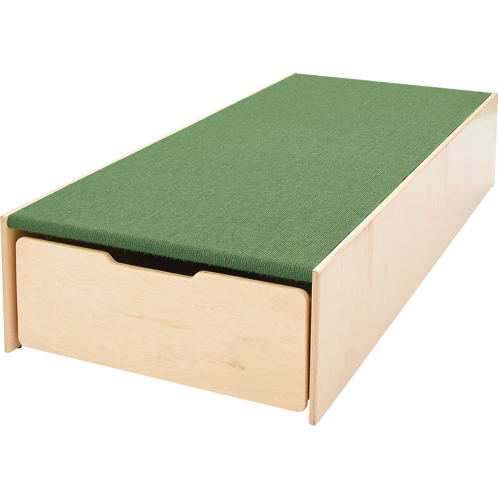 Pódium s úložným priestorom na boku , výška 30 cm - tmavozelené