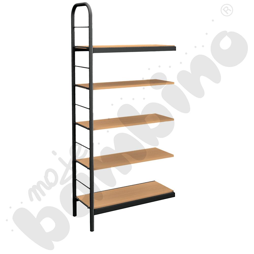 Regał jednostronny wzmocniony - moduł dodatkowy czarny