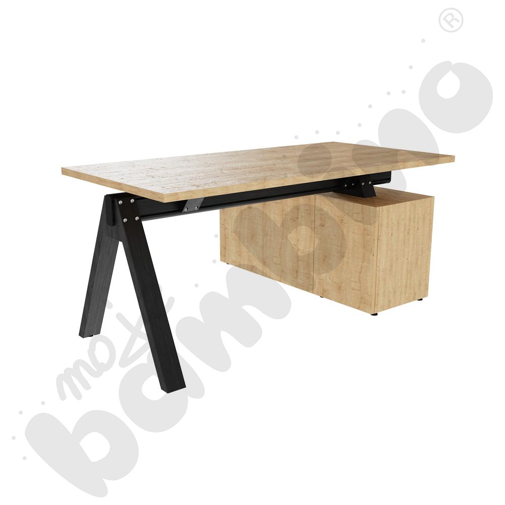 Biurko Viga M z szafką managerską po lewej - dąb naturalny