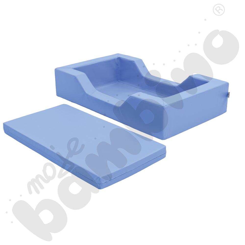 Łóżeczko piankowe z wycięciami błękitne