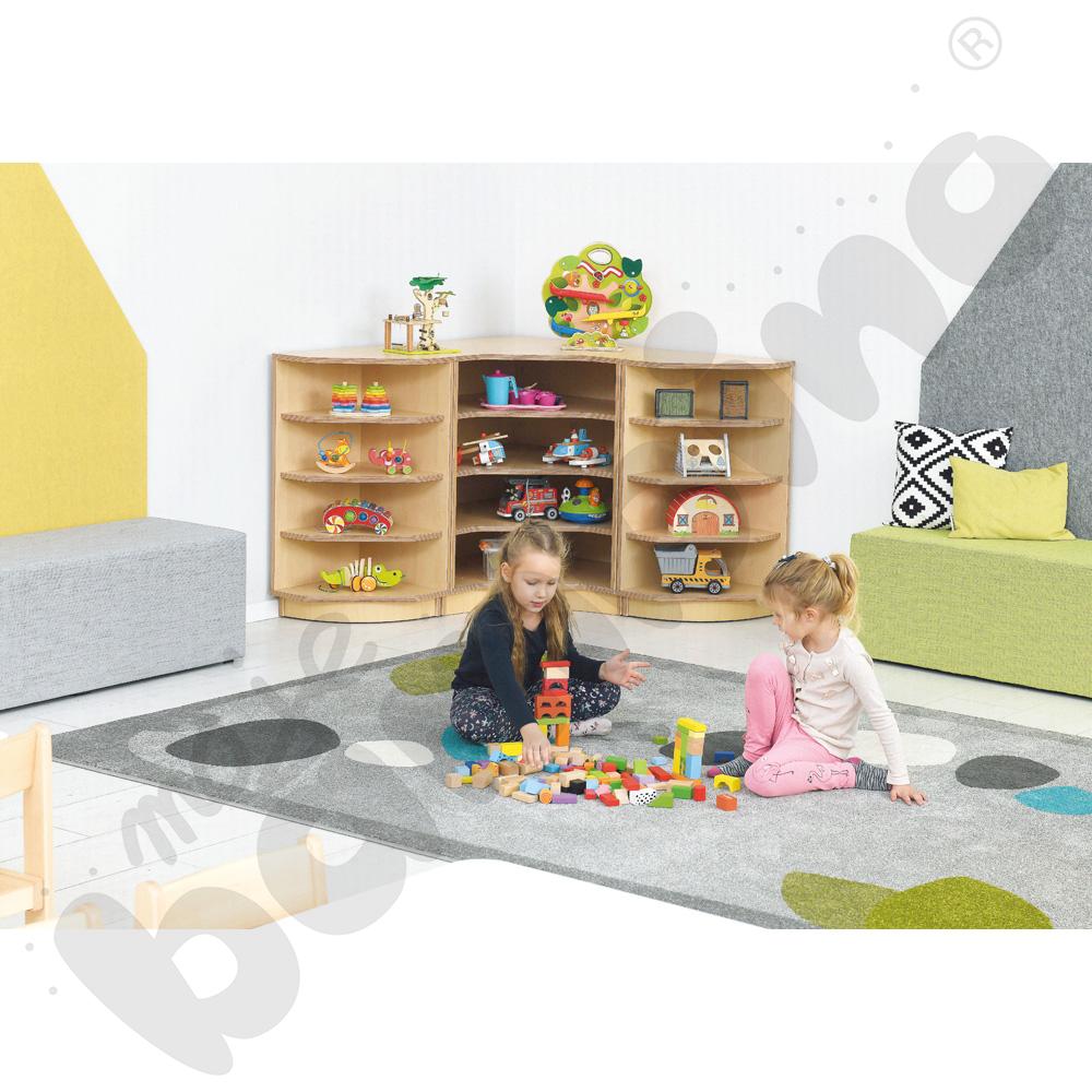 Szafka Flexi rogowa na cokole, brzoza