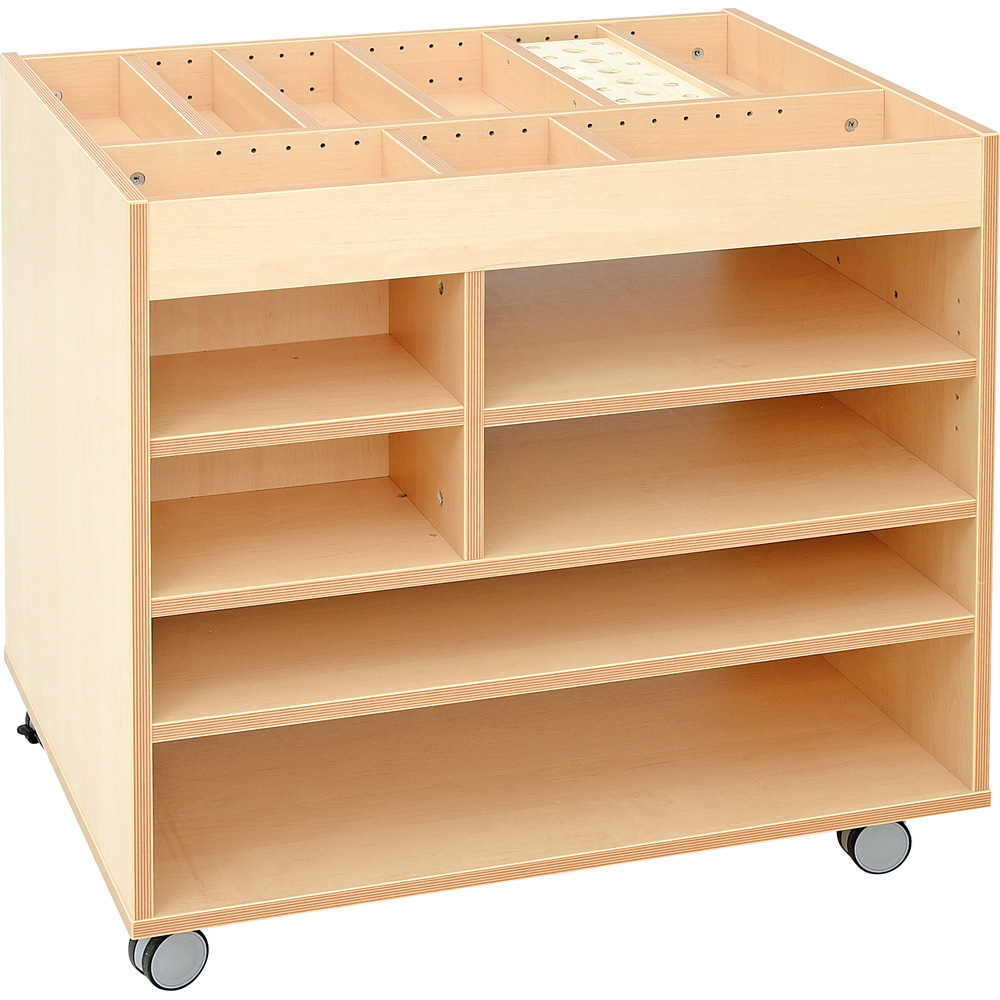 Skrinka na výtvarný materiál na kolieskach