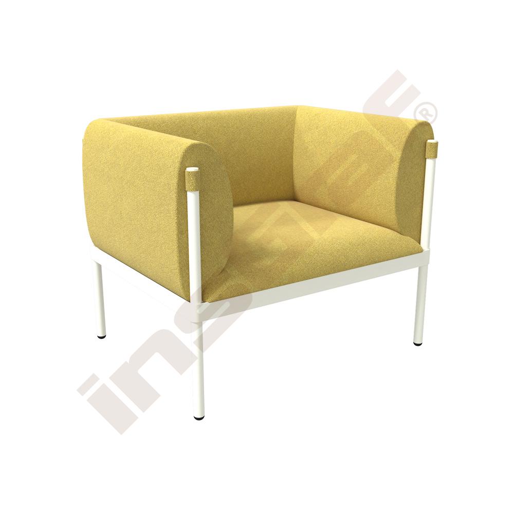 Sessel Stilt, niedrige Lehne, senfgelb