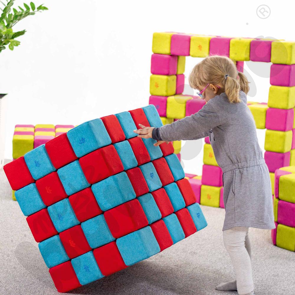 Zestaw klocków JollyHeap - niebiesko-czerwone, 100 szt.