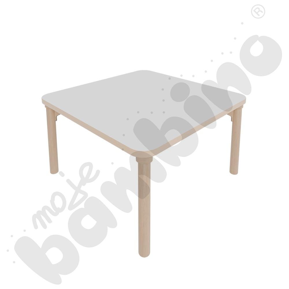 Stół Marcus 80 x 80 cm, rozm. 1, nogi drewniane brzozowe, blat jasnoszary, obrzeże ABS