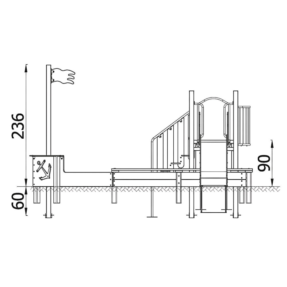 Loď Quadro Simple 12156, kov