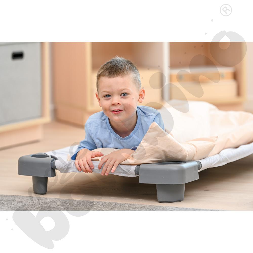 Łóżeczko przedszkolne szare