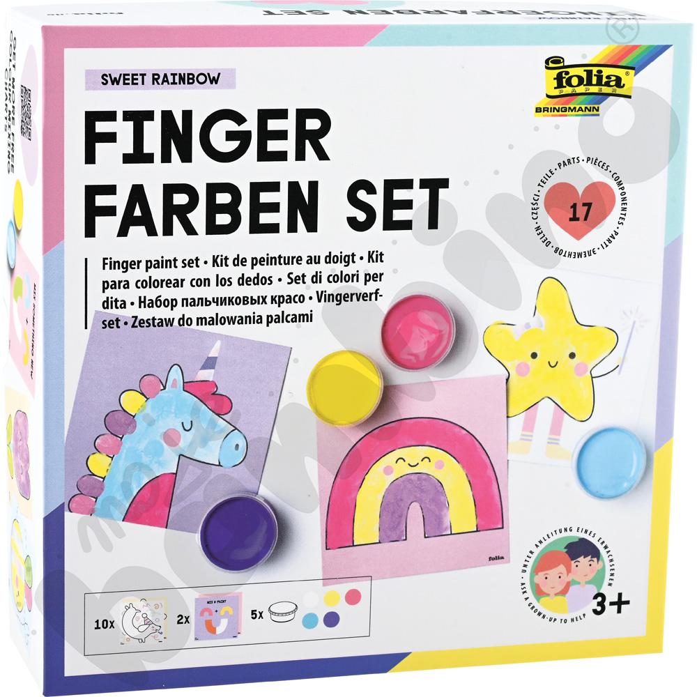 Farby do malowania palcami - tęcza