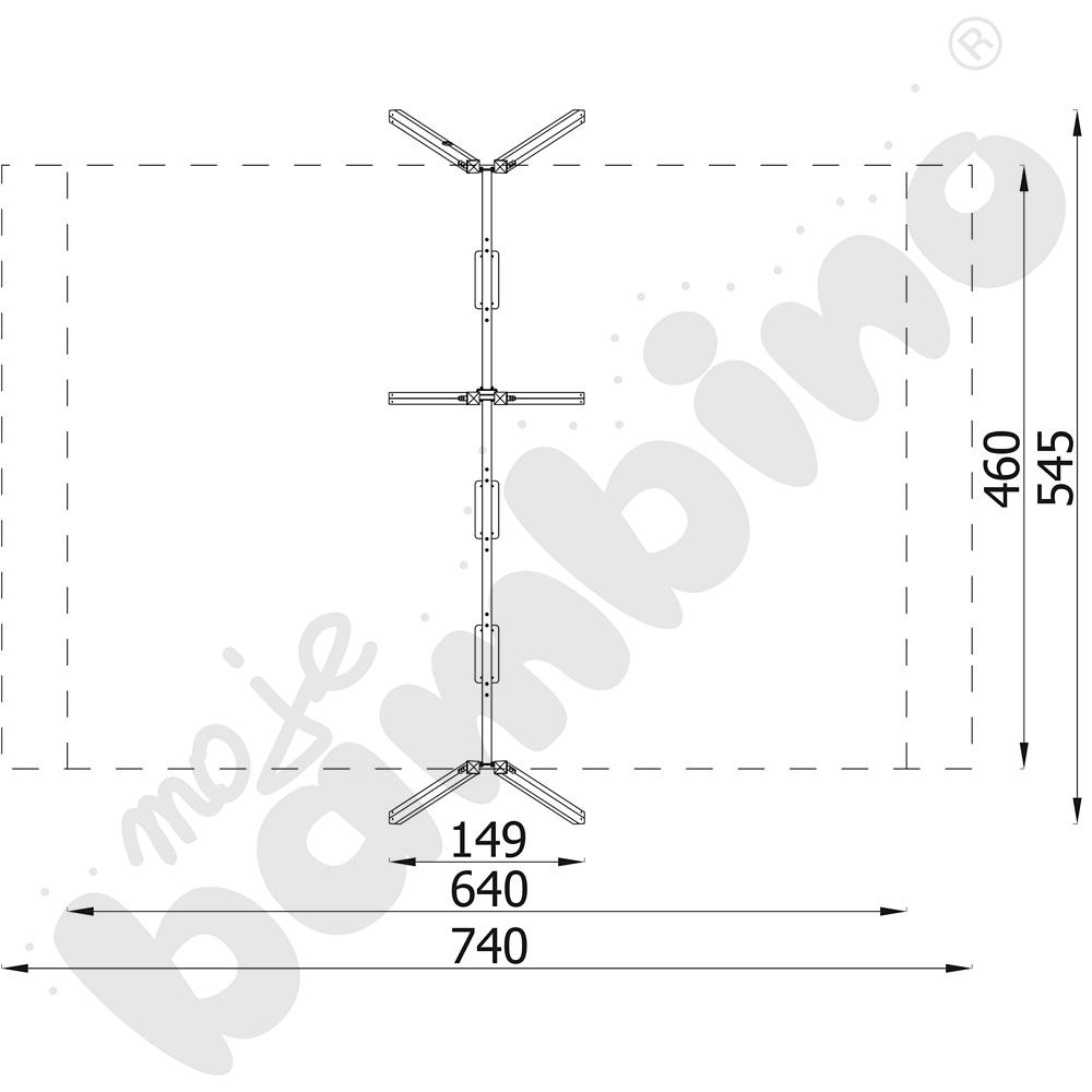 Quadro Simple - stelaż do huśtawki potrójnej - drewniana 