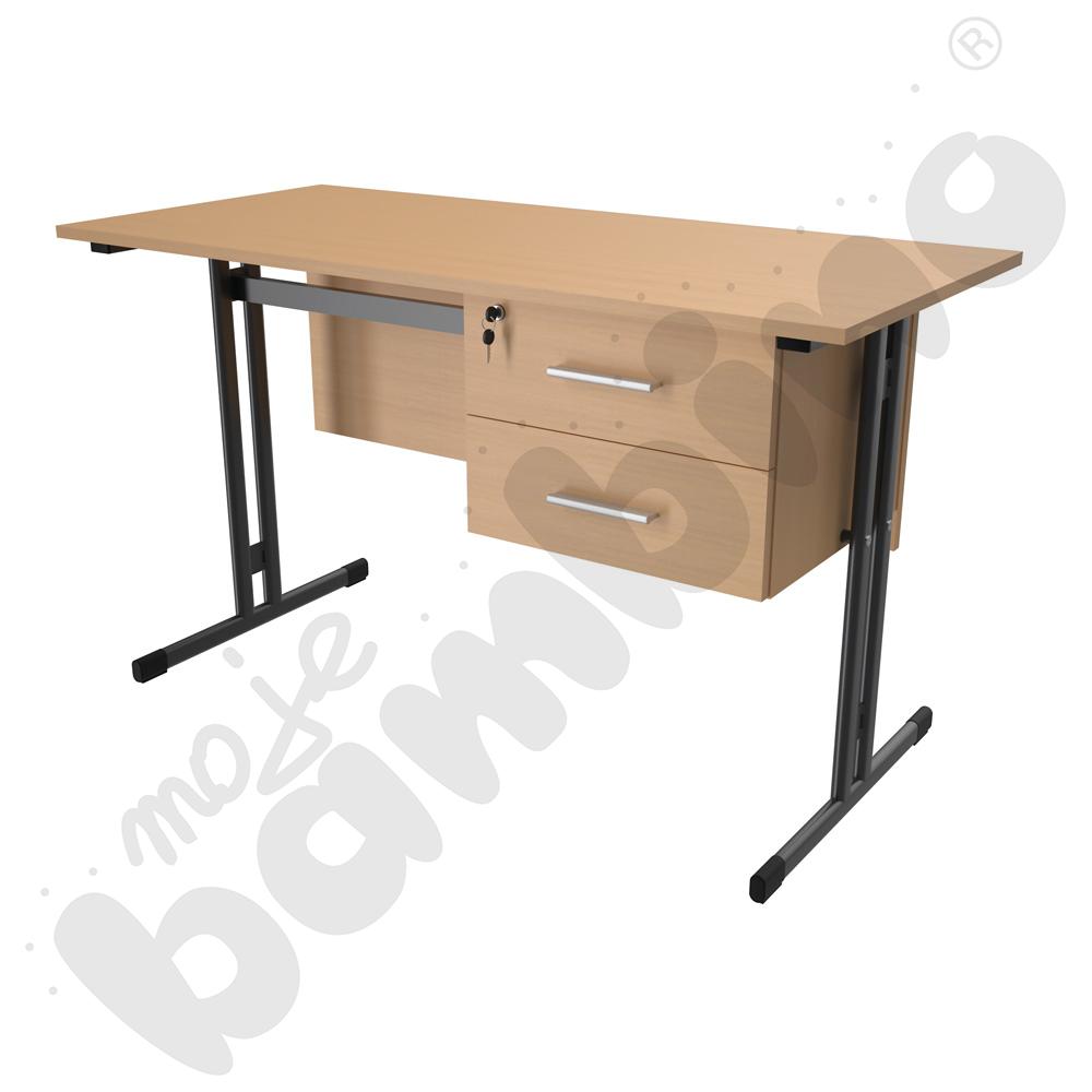 Biurko IN-R buk, stelaż antracytowy